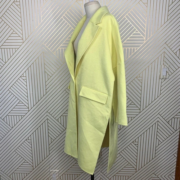 Zara Oversized Wool Blend Coat Jacket in Yellow Blogger Fav Size US Small - Picture 6 of 12